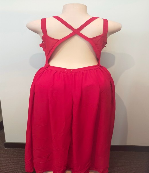 Ballgown. Red Chiffton Crossback