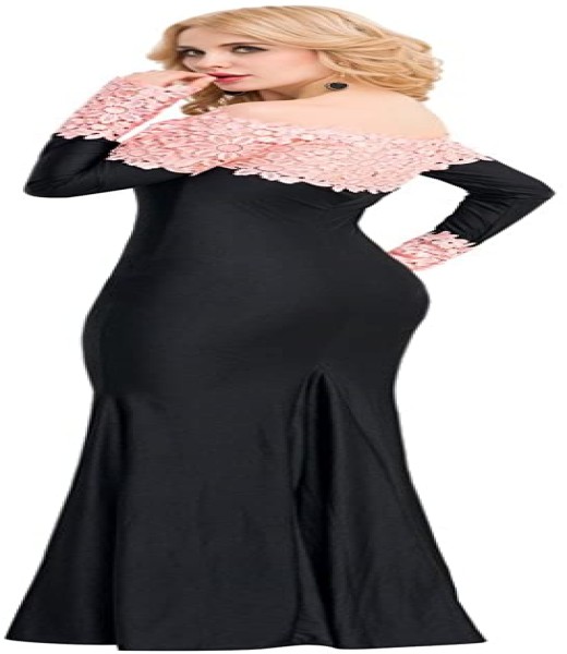 Ballgown Black Off Soulder Peach Lace