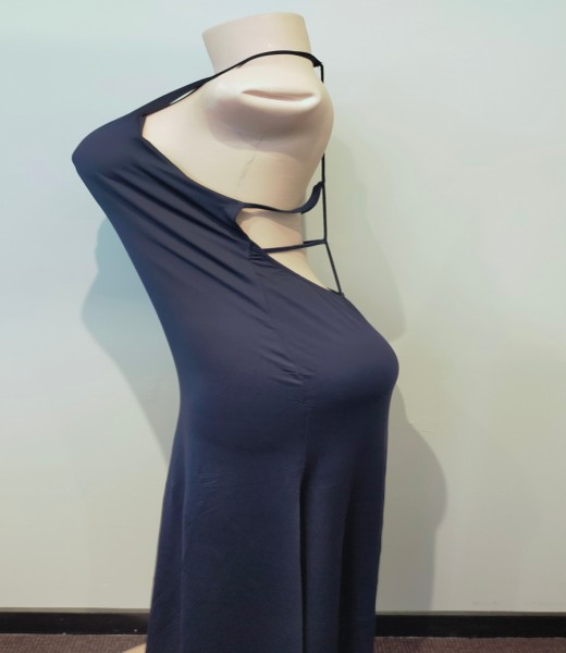 Ballgown Navy Blue Open Back