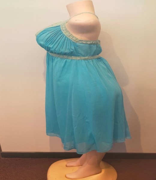 Ballgown Short Blue Haulter neck Sparkle detail Straps