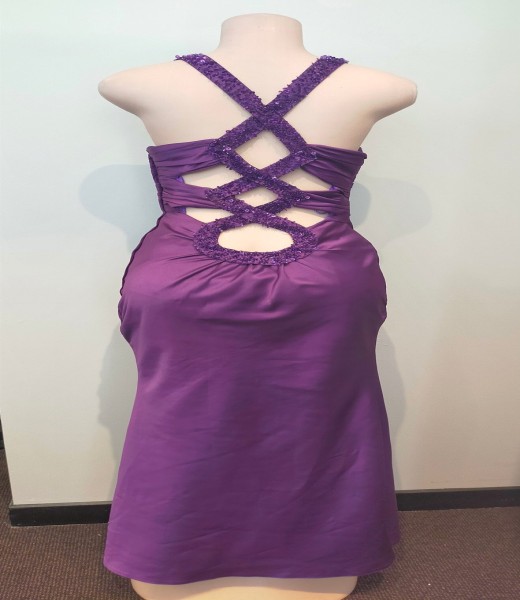 Ballgown Violet Sequin crossback Straps