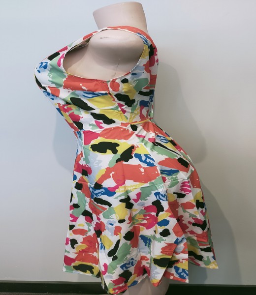 Vintage Dress Abstract Colours