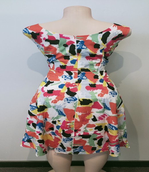 Vintage Dress Abstract Colours