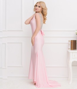 Ballgown. Pink. Sparkle back w Bow