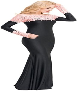 Ballgown Black Off Soulder Peach Lace