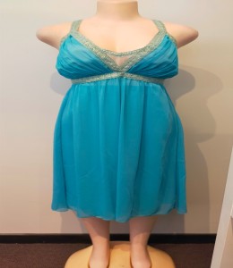 Ballgown Short Blue Haulter neck Sparkle detail Straps
