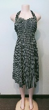 Black Dress / Small White Polkadots