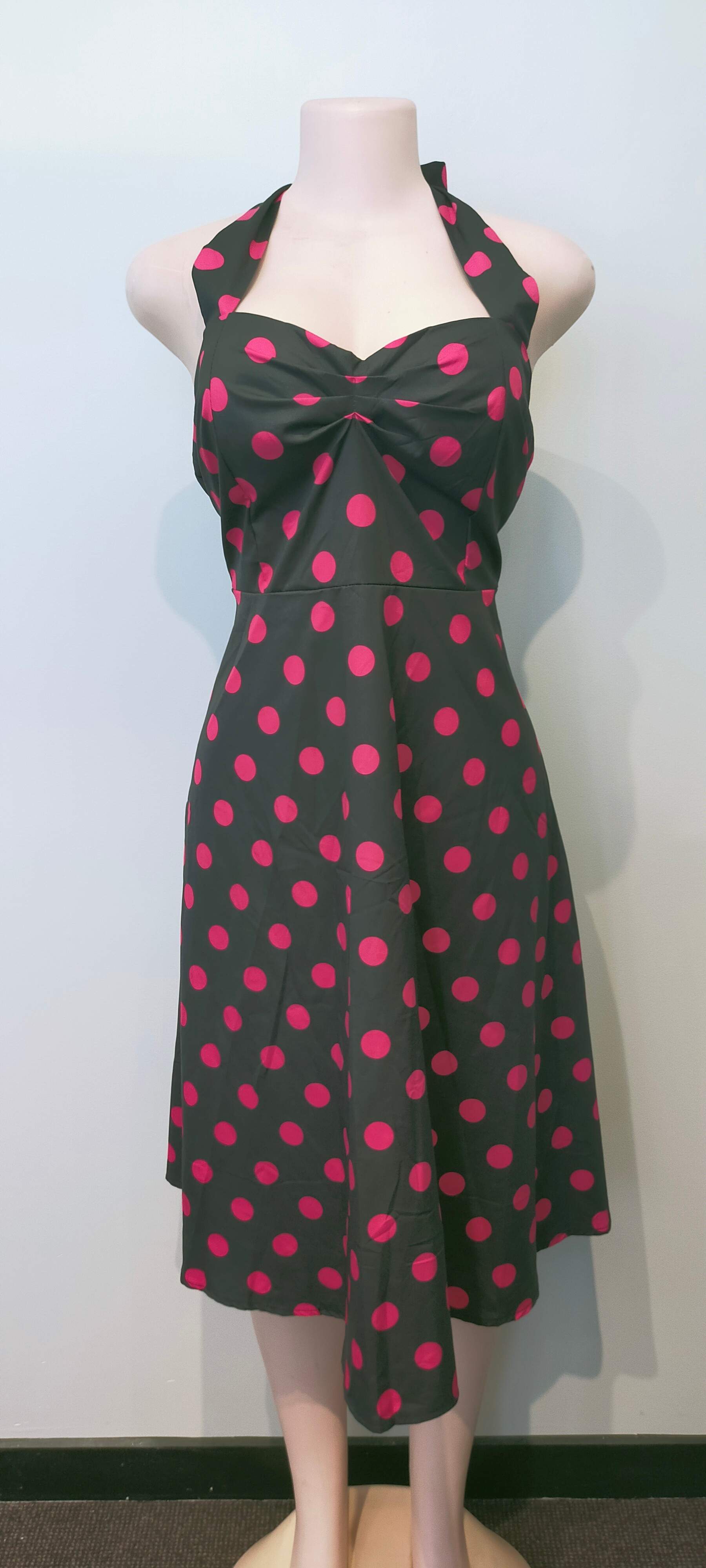 Black Dress Pink Polkadots -2 Styles