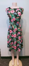 Black Dress / Pink Hawiian Flowers