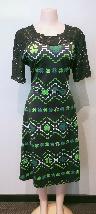 Dress  --  Black Lace Top / Clover Pattern