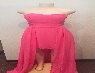 Hot Pink / Strapless / Knee Length / Floor Length Train