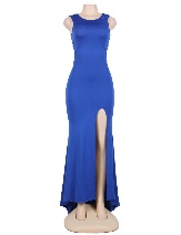 Royal Blue / Backless / Floor Length