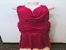 Red / Halter neck / Scrunched @ mid length thru to Floor Length / Gold chain at back