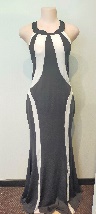 Black / White sides / Floor Length