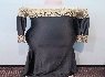 Black / Gold Lace overlay / 3/4 Sleeves / Floor Length