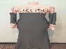 Peach / Gold Lace overlay / 3/4 Sleeves / Floor Length
