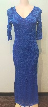 Blue Lace / 3/4 Sleeves / Floor Length