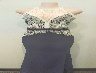 Navy Blue / White Lace / Floor Length