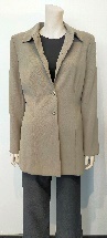 Khaki Blazer / Shoulder Pads / Open