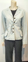 Pale Blue Blazer / Zip / Front Pockets