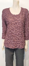 Purple Ruffle/Scrunch Fabric / 3/4 Sleeves