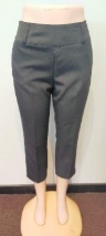 Black Pant / Side Zip / Leather Edged Front/ Fake Back Pockets 